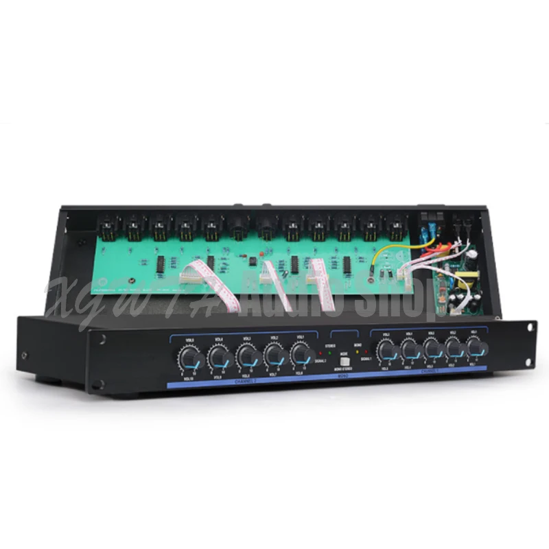 Distribuidor de sinal de áudio dois em dez cartão banhado a ouro Dragon Stage Line Array Performance Multi-amplificador Splitter