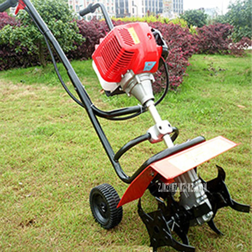 Tracteur rotatif de marche à 2 temps 44-5 52CC 1,9 kw, Mini machine à pousser à la main, moteur à essence, motoculteur