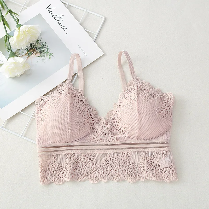 Lace Bralette Women Bras Tube Top Sexy Lingerie V Neck Crop Tops Underwear  Cropped Bra Female Tank Crop Top