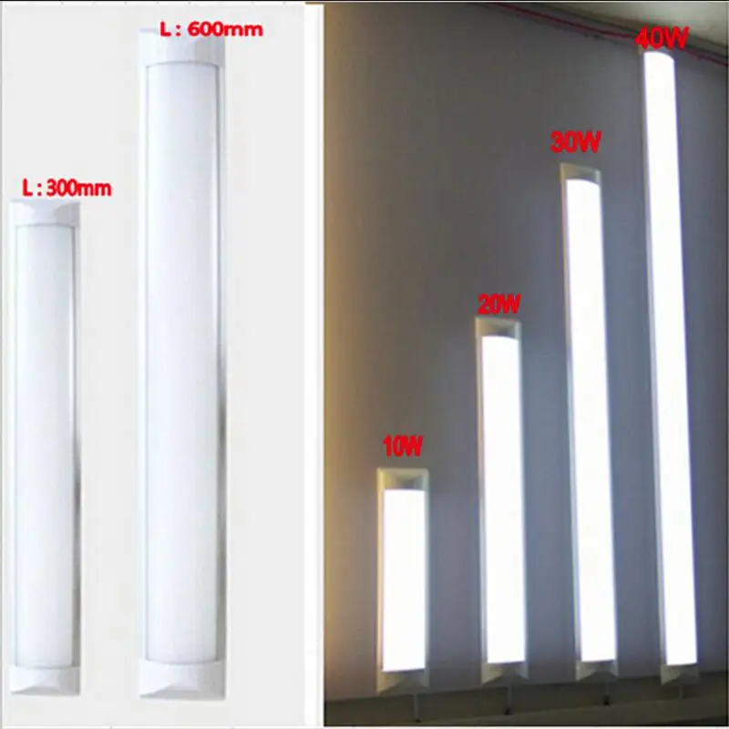 6PCS/Lot 40W 120cm 30W 90cm 20W 10W LED Batten Tube Light Cold White/Warm Whtie 2835SMD Lamp 85-265V CE RoHS