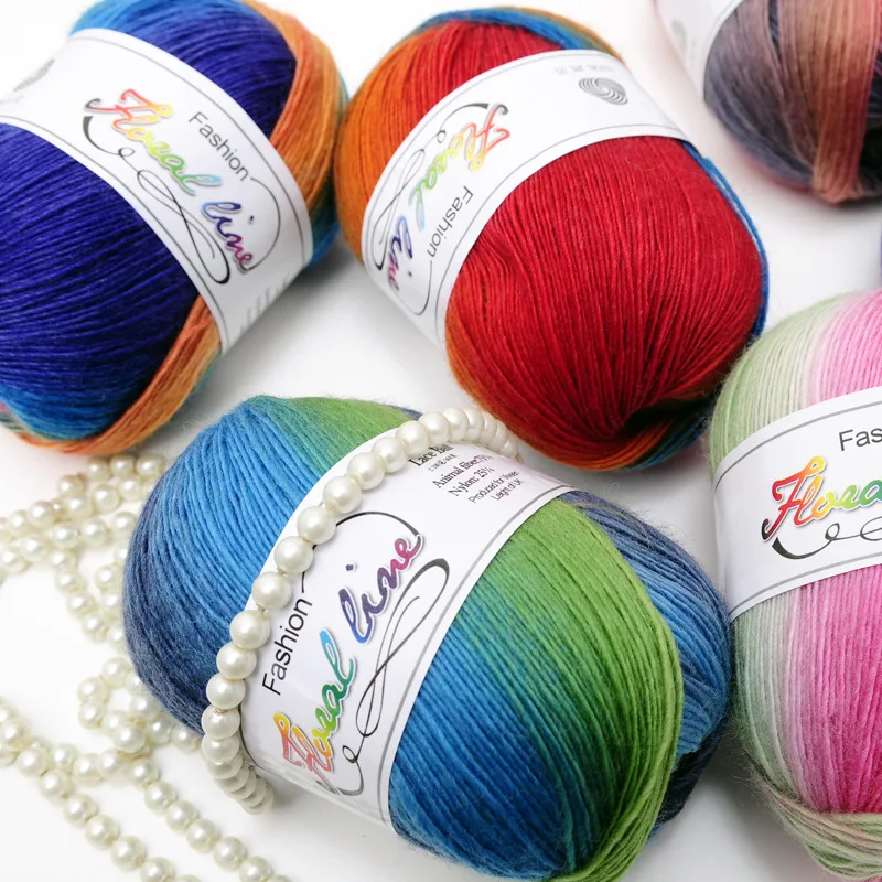 High Quality 100% Australian Wool Crochet Yarn Thick For Hand Knitting Laine A Tricoter Rainbow Space Dyed Baby Yarns Wool Threa image 2