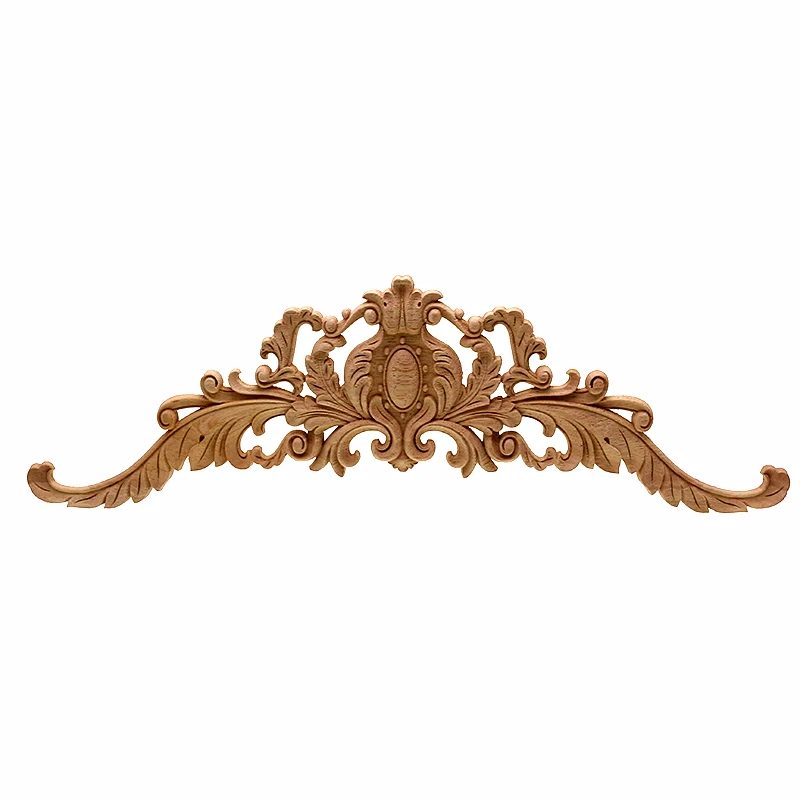 VZLX Vintage Plant Wood Carved Corner Applique Decorate Frame Cabinet Fireplace Door Furniture Decorative Wooden Figurines