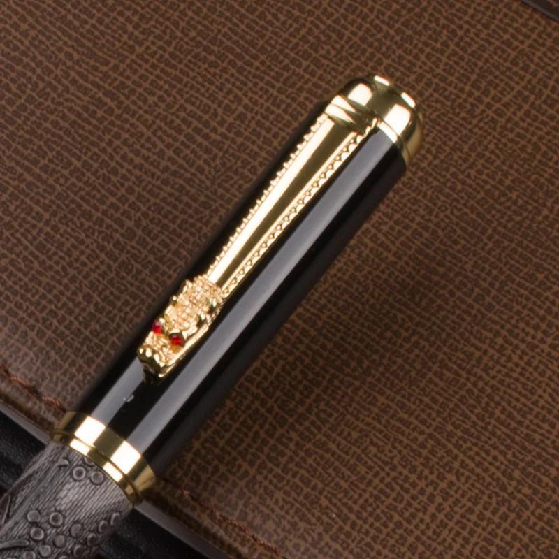 high quality 3d pen dragon Gold clip DIKA WEN 891  luxury metal Fountain Pen Nib Golden Trim Without Pencil Box Office ink pen