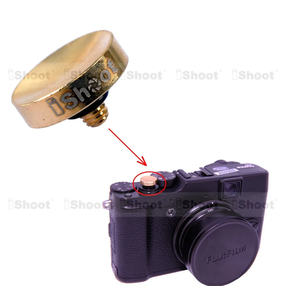 Finely Concave Gold Copper Camera Release Shutter Button for Nikon DF FM2 Fuji X100 X100S X100T, X30 X20 X10, X-E1 X-E2 X-PRO1