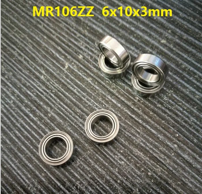 

100pcs/lot MR106ZZ MR106 ZZ L-1060ZZ Deep Groove Ball Bearing 6x10x3mm double shielded Miniature Mini MR106Z 6*10*3mm 676ZZ