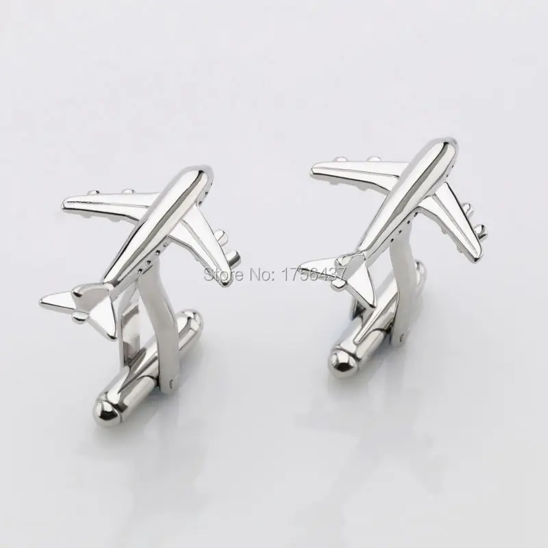 Lepton Fashion Plane Styling Cufflinks For Mens Hot Sale Real Tie Clip AirPlane Cuff links Plane Design Cufflinks for Men Gifts