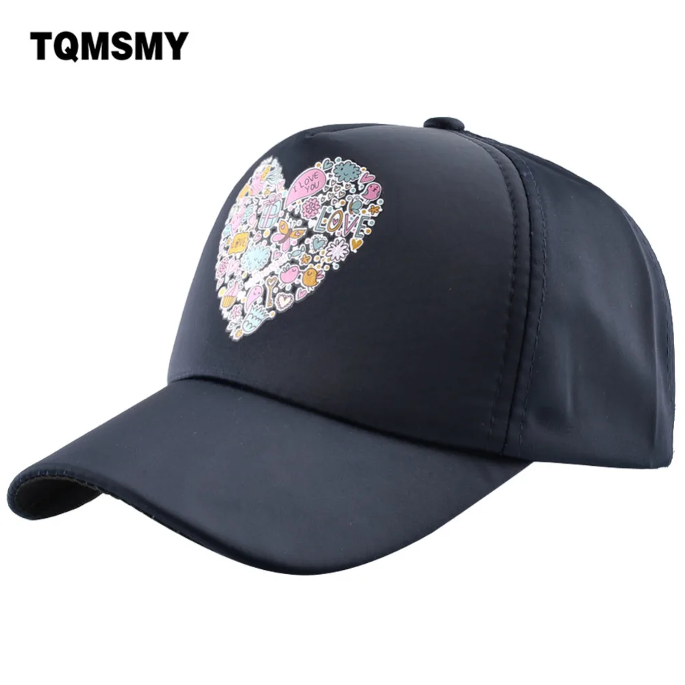 TQMSMY Fashion Style Summer Printing Heart Shape Snapback Hats Women Hip Hop Baseball Caps Hats Women's Casual Cap Hat TMA15