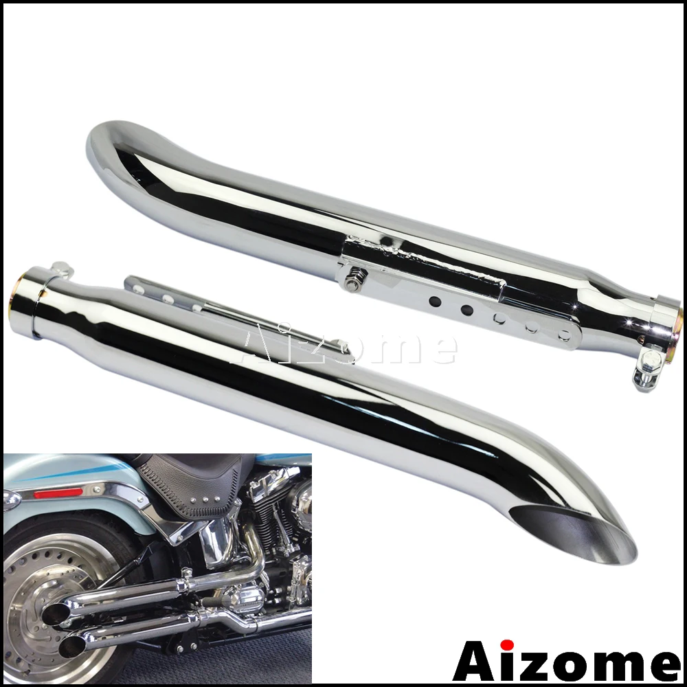 

Motorcycle Chrome Slash Cut DB-killer Exhaust Mufflers 35-45mm Exhaust Silencer Pipes For Harley Cafe Racer Chopper Bobber