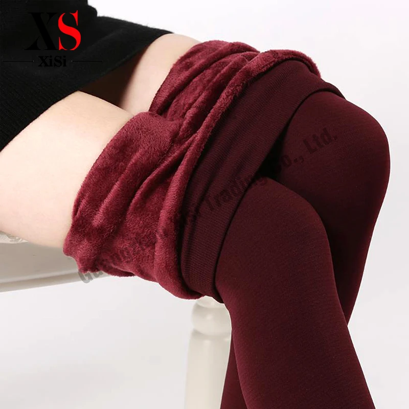 Hot S-XL 8 Colors New Autumn and Winter Women's Warm Leggings Fashion Plus Thick Velvet Warm Seamlessly Cashmere Leggings pants