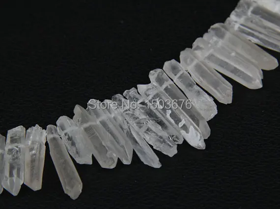 Big Sale!!!!Approx 68pcs/strand of Raw Quartz Crystal Top Drilled StickBeads ,Rock Crystal stick point pendant Beads