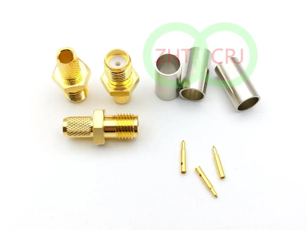 brass RP Female SMA connector for Crimp Cable LMR195,RG58,RG400,RG142 wholesale