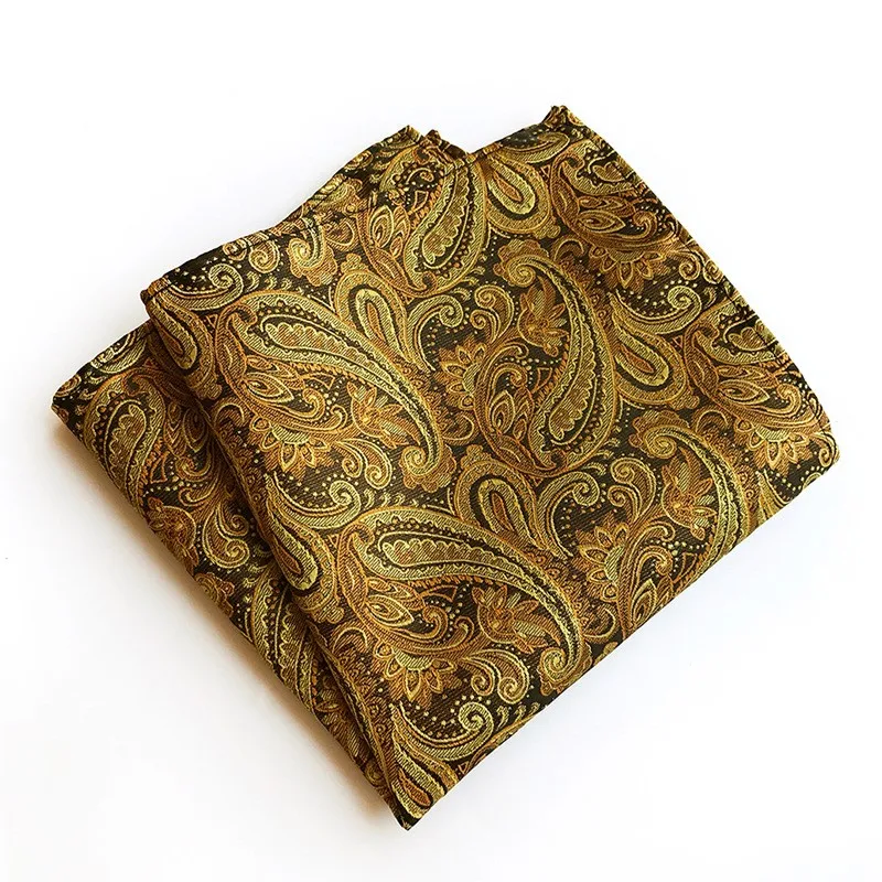 Classic 25*25cm Men's Business Suits Pocket Square Wedding Fashion Paisley Handkerchief Festival Gift for Man