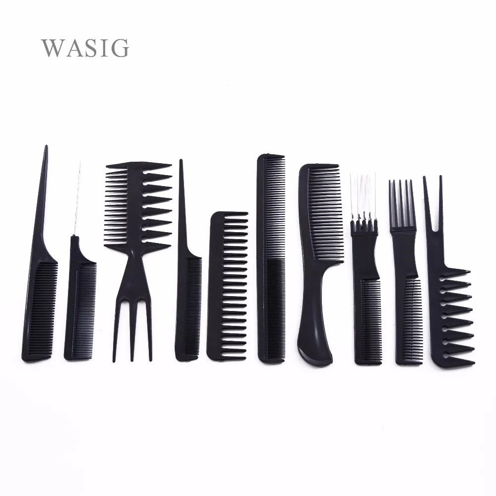 10 Pcs/Set Hair Combs Salon Barber Hair Brushes Hairdressing Cutting Combs Hair Care Styling Tools