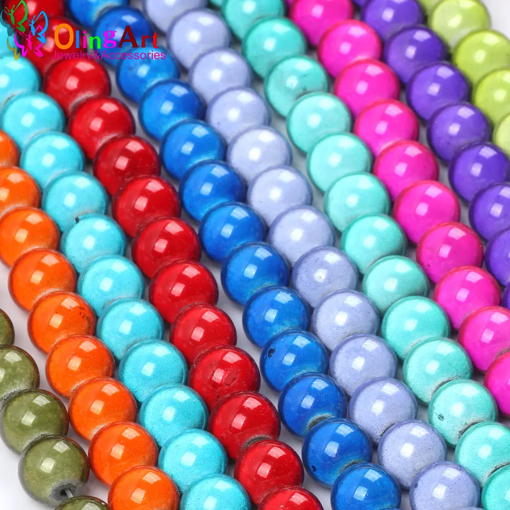 OlingArt 10mm 30pcs/lot Mixed Color 3D Illusion Miracle beads glass Spacer bead bubblegum Fantasy Style DIY jewelry making