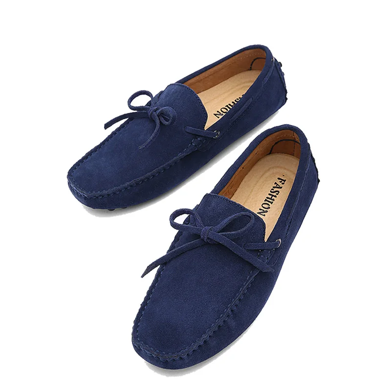 QFFAZ 2021 Casual Men Shoes Tassels Men Loafers Slip On Moccasins Driving Shoes Male Suede Leather Flats Shoes Plus Size 38-48