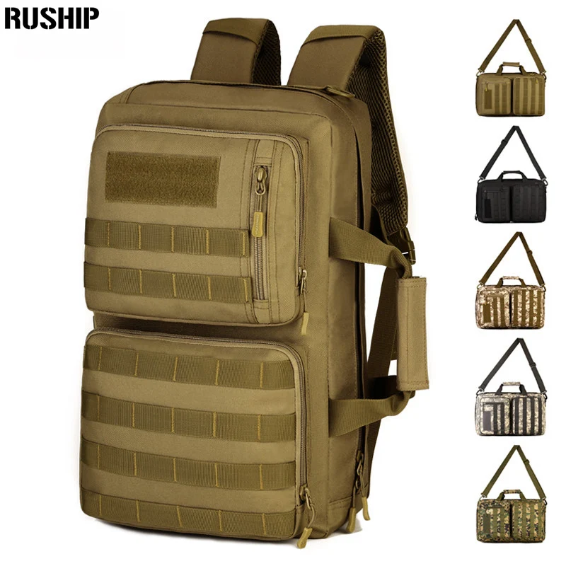 

Men Wome Tactical Military Nylon Backpack Zipper Rucksack Laptop Travel Shoulder Mochila Notebook Schoolbags Army Molle Bags 35L