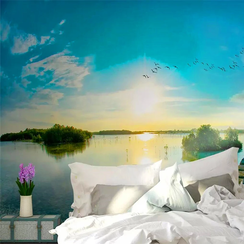 Parede de fundo costeiro de céu azul com estilo estético simples e moderno