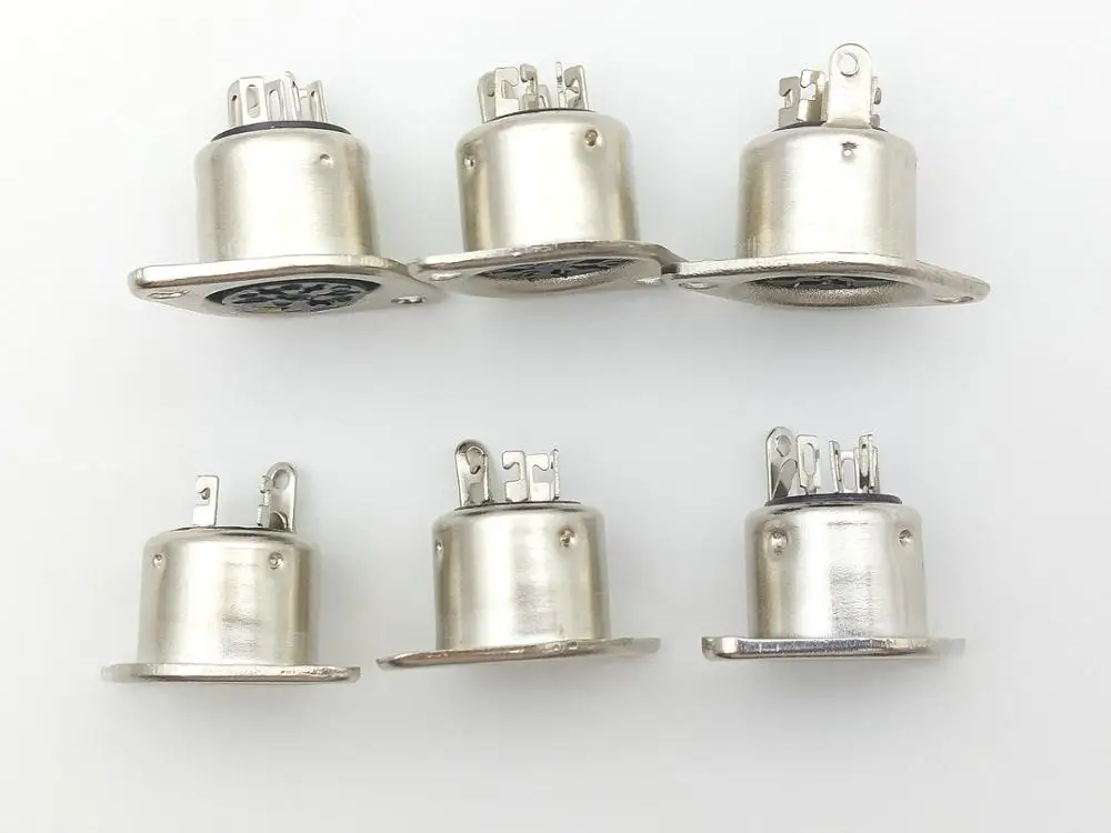 5PCS DIN 3pin/4pin/5pin/6pin7pin/8pin Female Socket Hulled Panel Mount adapter SOLDER MIDI cable connector