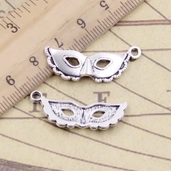 20pcs Charms Party Mask Masquerade Mardi Gras 31x12mm Tibetan Bronze Silver Color Pendants Antique Jewelry DIY Handmade Making