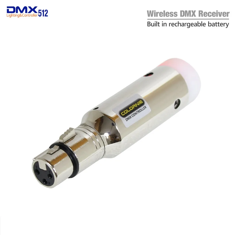 

Rechargeable WIFI Receiver 2.4G ISM Wireless DMX512 XLR Receiver Unit LED Lighting for Stage PAR Party Light