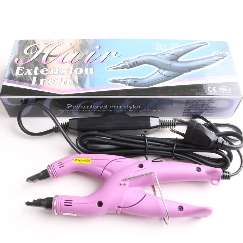 Gift + 1 Piece Adjustable Temperature Fusion Hair Extension Iron Fusion Heat Connector Keratin Bonding Wand Iron Melting Tools
