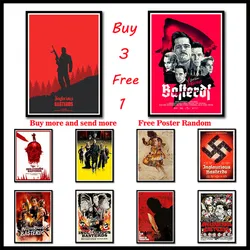 Inglourious Basterds Quentin Tarantino Classic Film Series White Coated Paper Posters Bar Decor Painting Wall Sticker Frameless