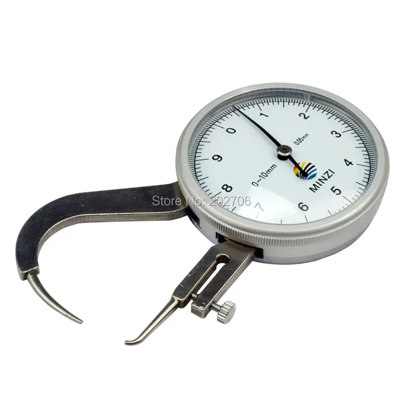 Drop  shipping 0-10mmx45mm dial thickness gauge tester meter dial caliper gauge 0-10mm 0.05mm Dial Snap Gauge Caliper