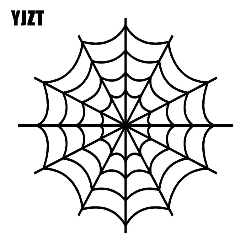 YJZT 15*15CM Cartoon SPIDER WEB Fashion Car Window Sticker Vinyl Decal Car-styling Black/Silver S8-1333