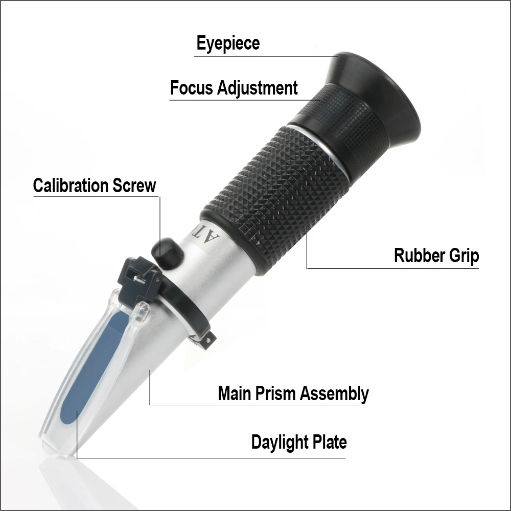 RZ Red Wine Refractometer Grape Wine Meter Sugar Handheld Brix 0~40% Alcohol 0~25% Fruit Juice Wine Sugar Meter Refractometer