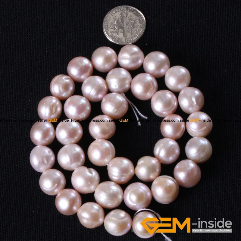 Pearl:11-12mm Round Genuine Freshwater Pearl Beads Strand 15\