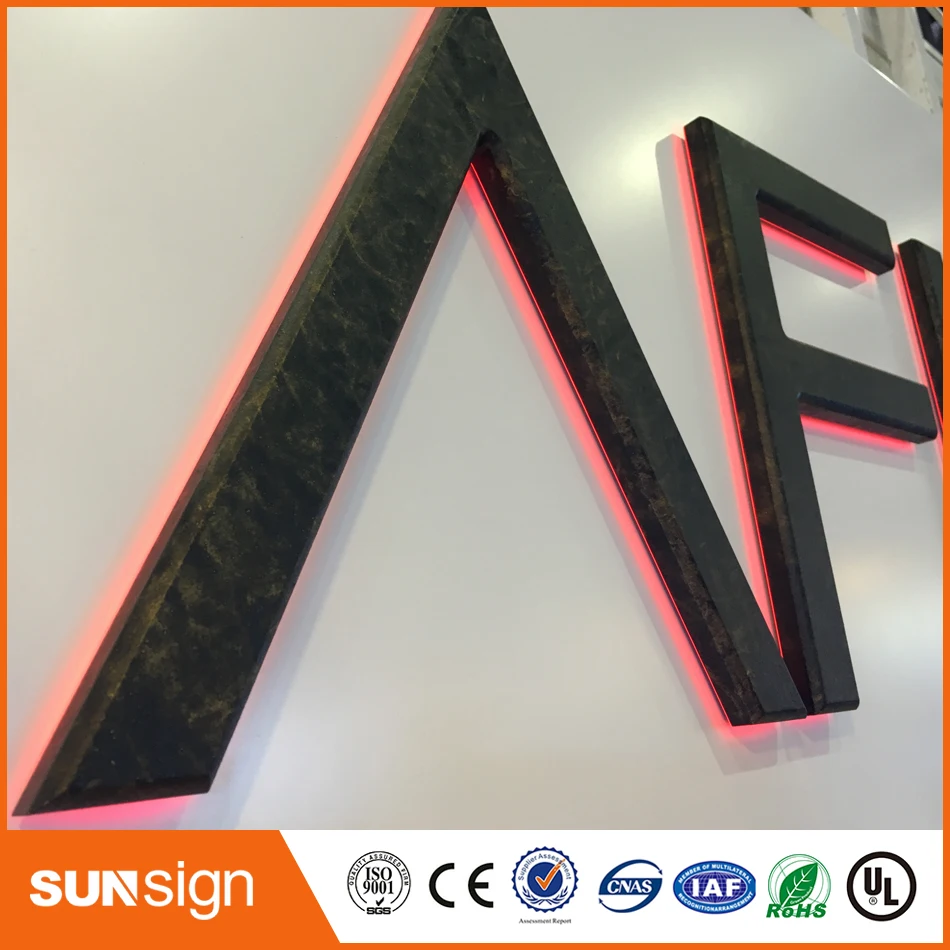 Backlit house Number sign stainless steel signage letters LED 3D illuminated letters signs for Advertising customized