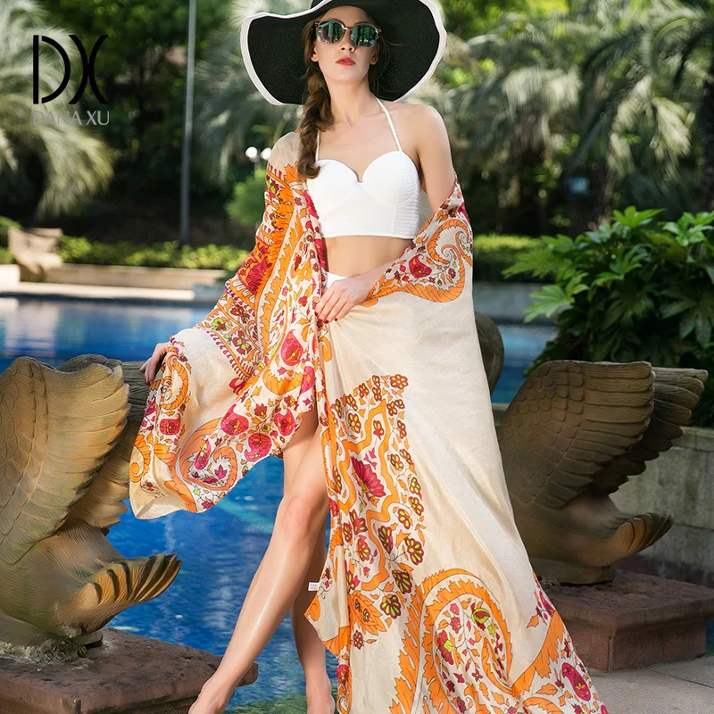 Hijab Women Chiffon Silk Scarves Brand Luxury New Sunscreen Scarf Beach Towel Gradients Wholesale Large Size Bandana 2018