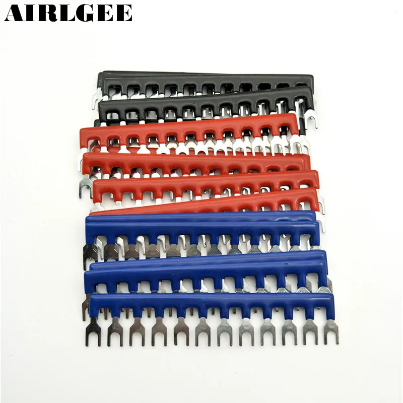 15pcs 400V 10A Fork Shape Pre-Insulated 12Position Barrier Terminal Block Strip Free shipping