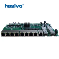 POE reverse Switch board with web management, 2 Port SFP + 8 Ports GE Rj45 Operational PD switch