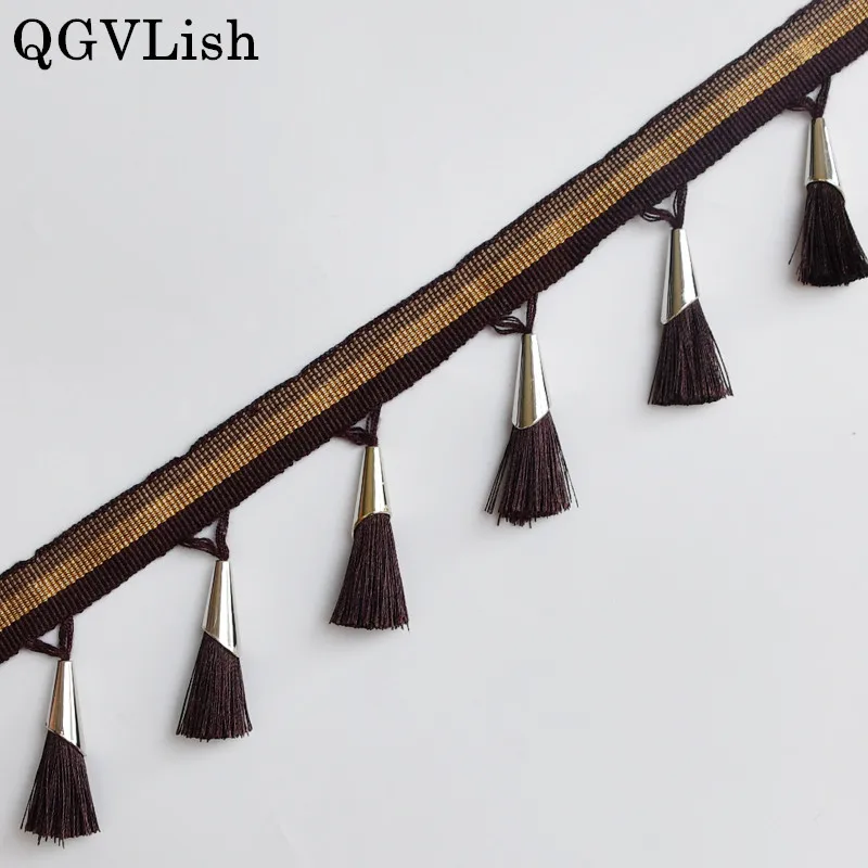 

QGVLish 12M/lot 7cm Wide Lace Tassel Fringe Trims DIY Sew Sofa Cushion Stage Valance Curtain Accessories Lace Ribbon Belts Trim