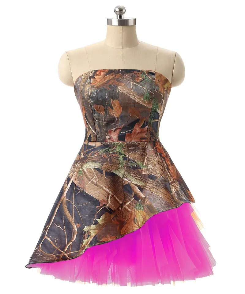 Gardlilac camo Homecoming Dress Strapless Short Homecoming Dress Wedding Party Gown Maid of Honor Camo Prom Dress