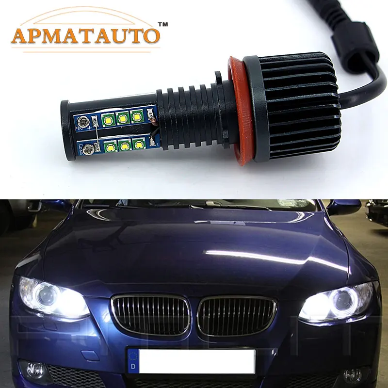 2x 120W Angel Eyes LED For BMW E60 E61 E63 E64 E70 X5 E71 X6 E82 E87 E89 Z4 E90 E91 E92 E93 XBD Chips Marker bulb Fog light