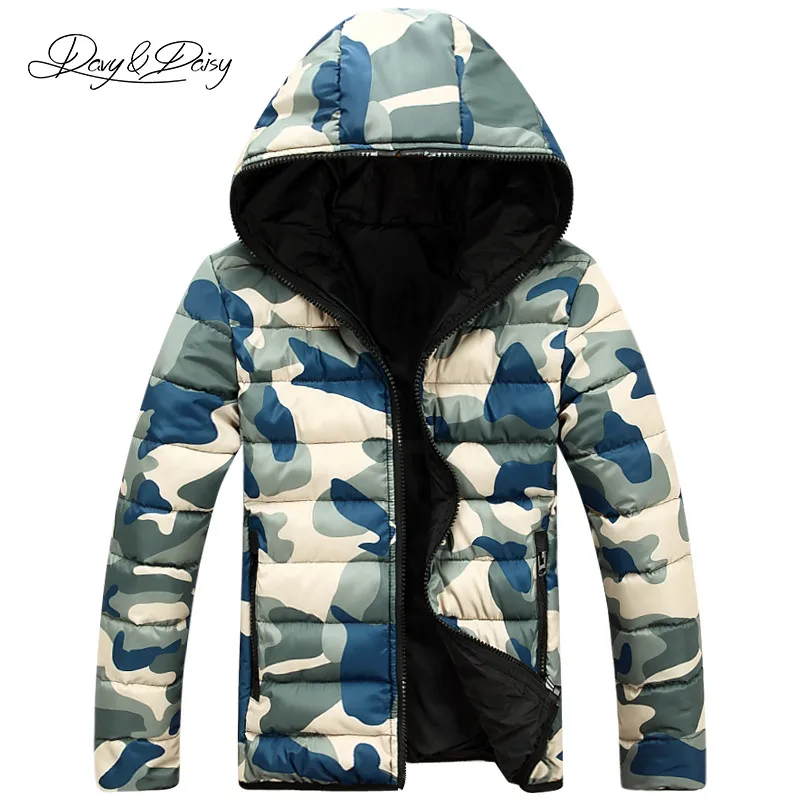 DAVYDAISY Camouflage Parkas Winter Men Jackets Hooded Warm Thicken Brand Fashion Male Jacket Army Green Coat JK063