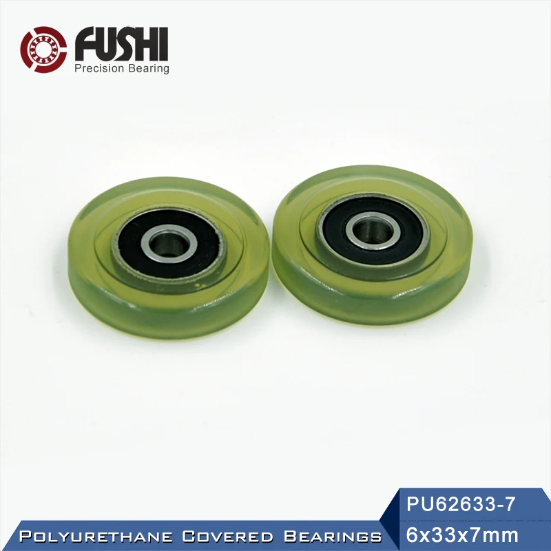 

PU 626 Polyurethane Covered Bearing 6*33*7 mm ( 2 Pcs ) Shaft 6mm PU62633-7 Urethane Cover PU626 Bearings