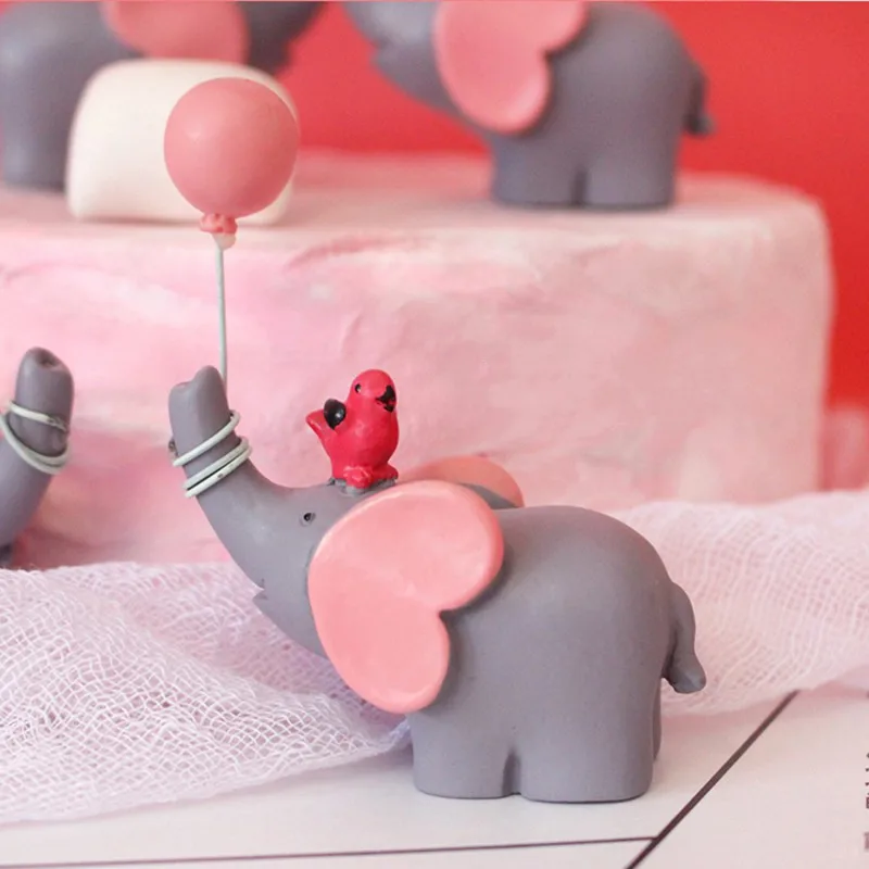 Lucu Balloon Bird Gajah Hewan Party Kue Topper Baby Shower Anak Laki-laki Gadis Pesta Ulang Tahun Anak Happy Birthday Hadiah