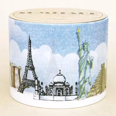 high quality 38mm*10m washi  tape/wider world  famous builds  diy and masking japan washi tape