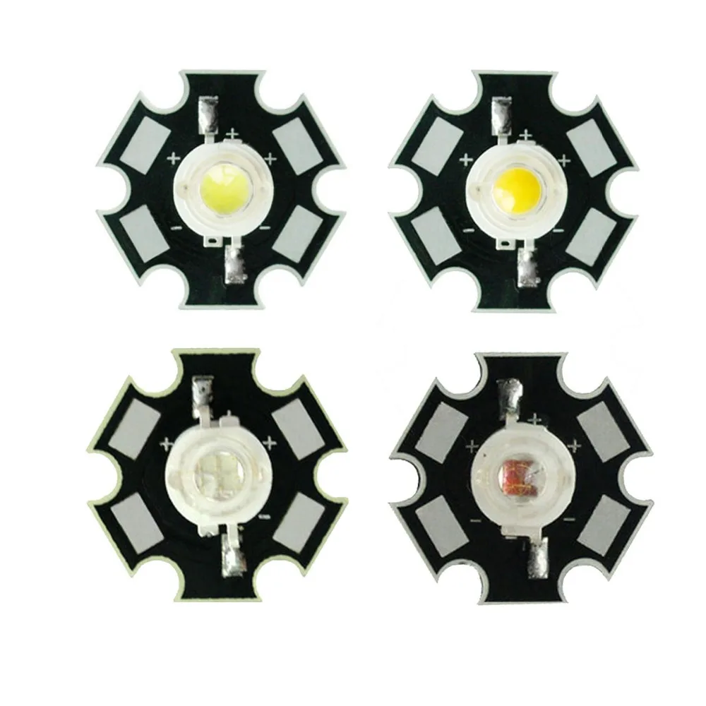 5PCS 5W Epiled White Warm white Red Green Blue High Power LED Emitter with 20mm Star Base for Plant Grow Aquarium