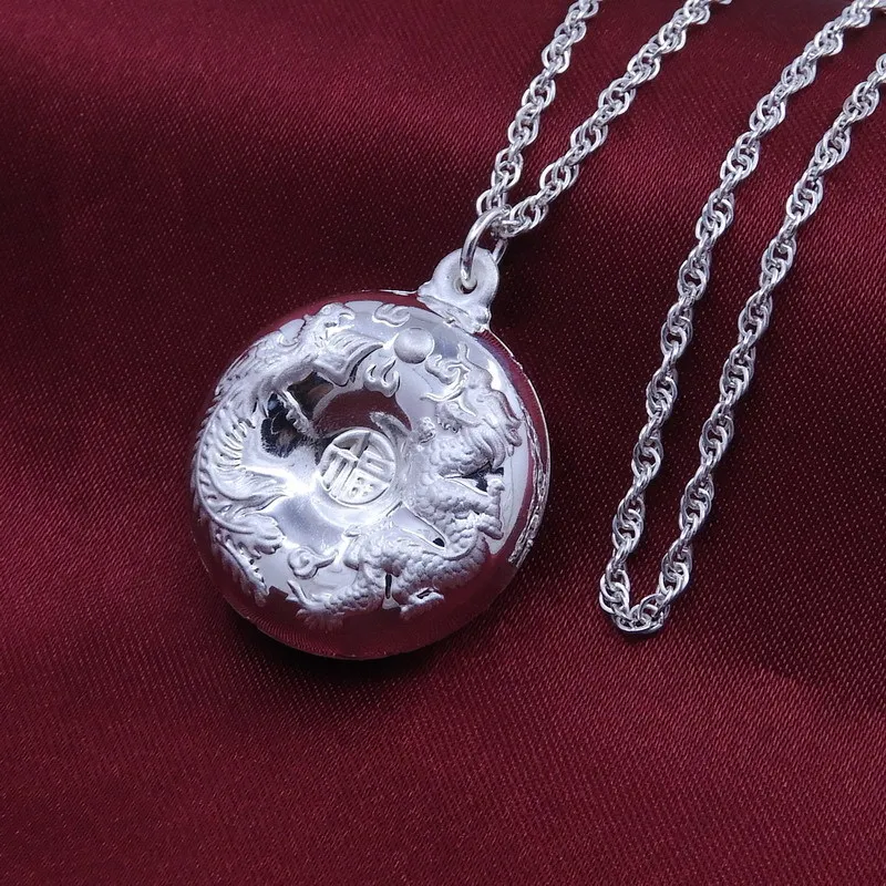 pure silver 999sterling silver pendant fine silver 99 longfeng peace button pendants auspicious child baby pendant