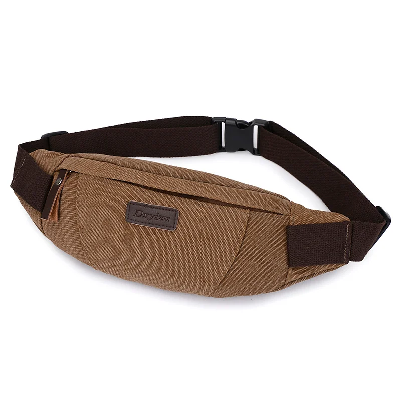 Waist Pack For Men Belt Bags Canvas Fanny Pack Bum Purse Hip Money Belt Travelling Mountaineering Mobile Phone Sling Bag