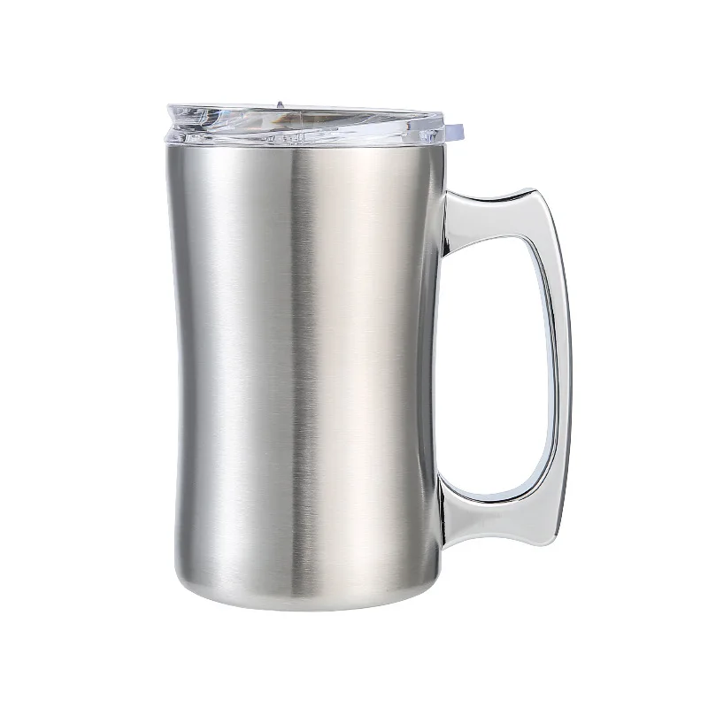 Outdoor 304 stainless steel cup vacuum insulation double  anti-ironing hand water sliding cover camping beer