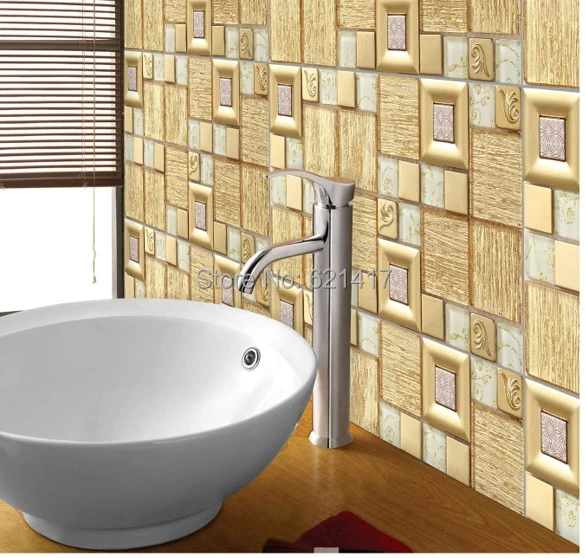 glass mixed stainless steel mosaic tiles HMGM1136A for mesh backing bathroom wall floor kitchen backsplash tile