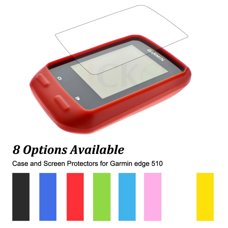 Rubber Protect Skin Case + Clear Screen Protectors Shield Film for Cycling Computer GPS Garmin Edge 510 Edge510