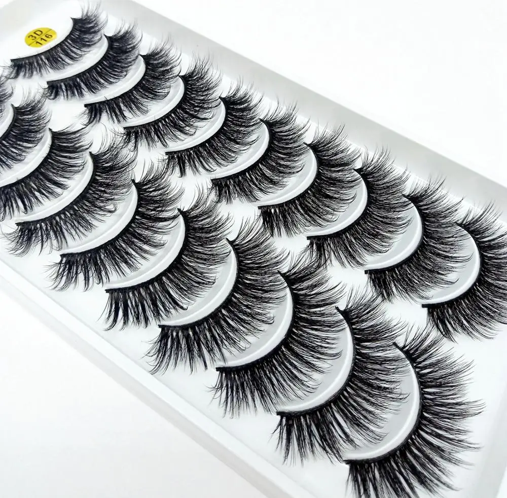 NEW 10 Pairs 100% Real Mink Eyelashes 3D Natural False Eyelashes Mink Lashes Soft Eyelash Extension Makeup Kit Cilios