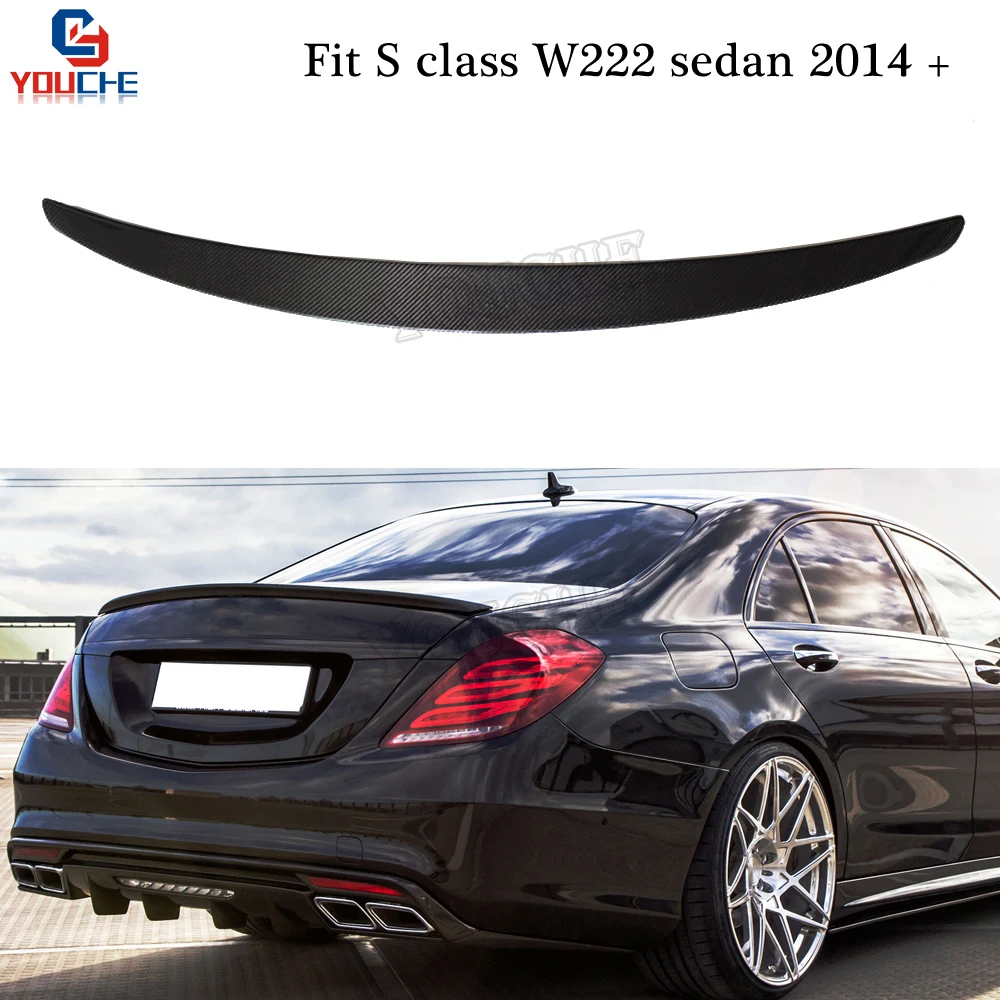 W222 AMG Style Carbon Fiber Spoiler Rear Spoiler Wing Trunk Boot Lid For Mercedes S Class W222 4-door Sedan 2014 - 2020