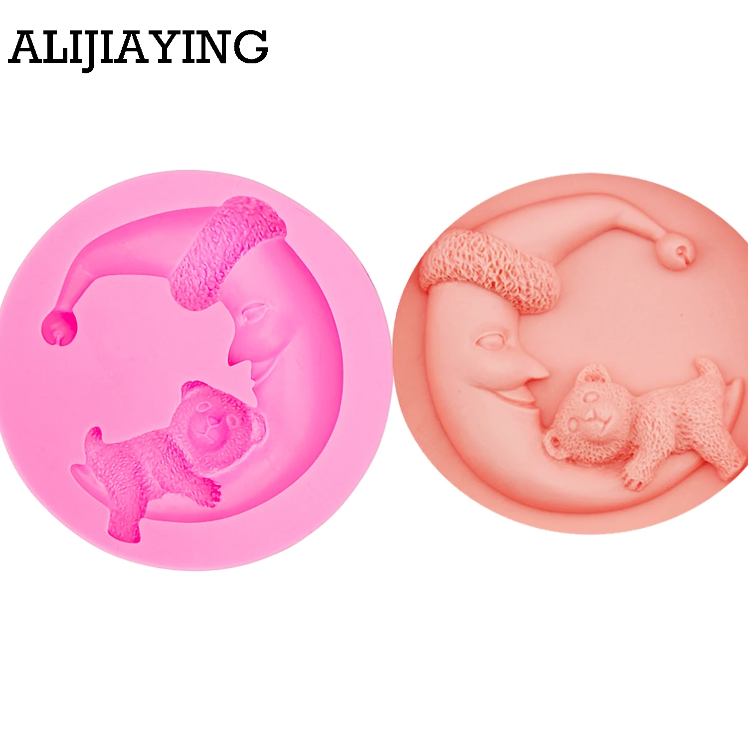 M0001 Smiley Moon and Bear Figure Silicone mold Tools Sugar Chocolate Cake Decor  Cake Decoration Chocolate Tools